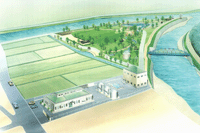南丹市船阪浄水場鳥瞰図